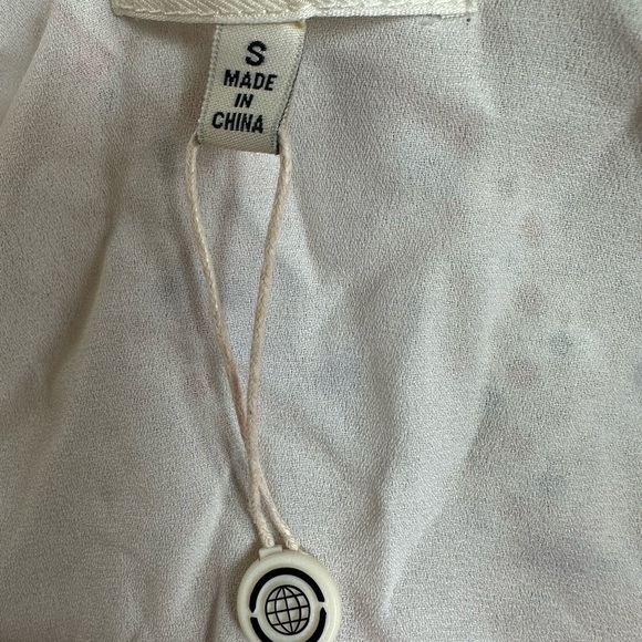 Max Studio Small NWT flounce dress cream orange blue‎ Nordstrom Rack - Picture 4 of 11